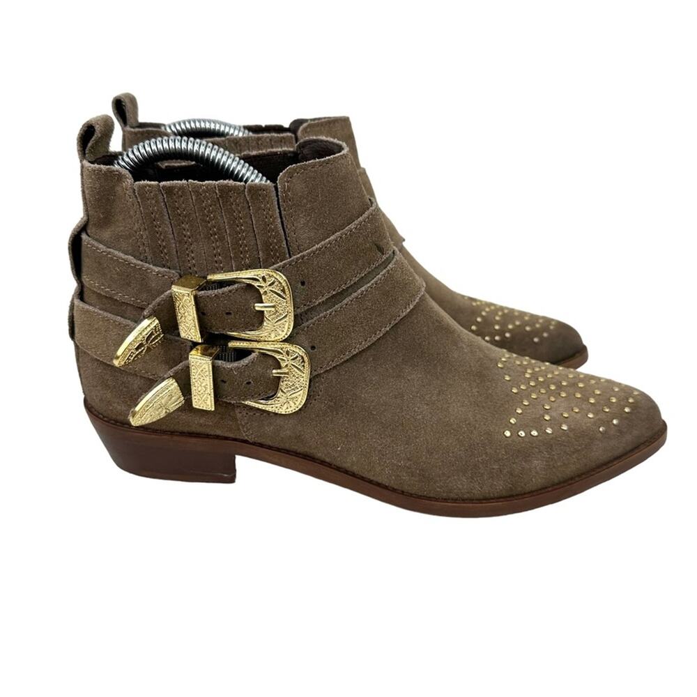 Steve Madden Brown Ankle Boots with Gold Accents